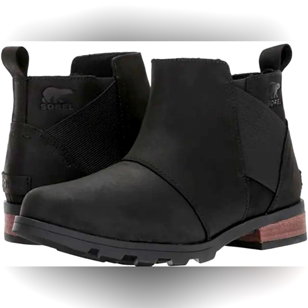 Sorel Emelie Chelsea Ankle Pull on Boots  7.5 Black
